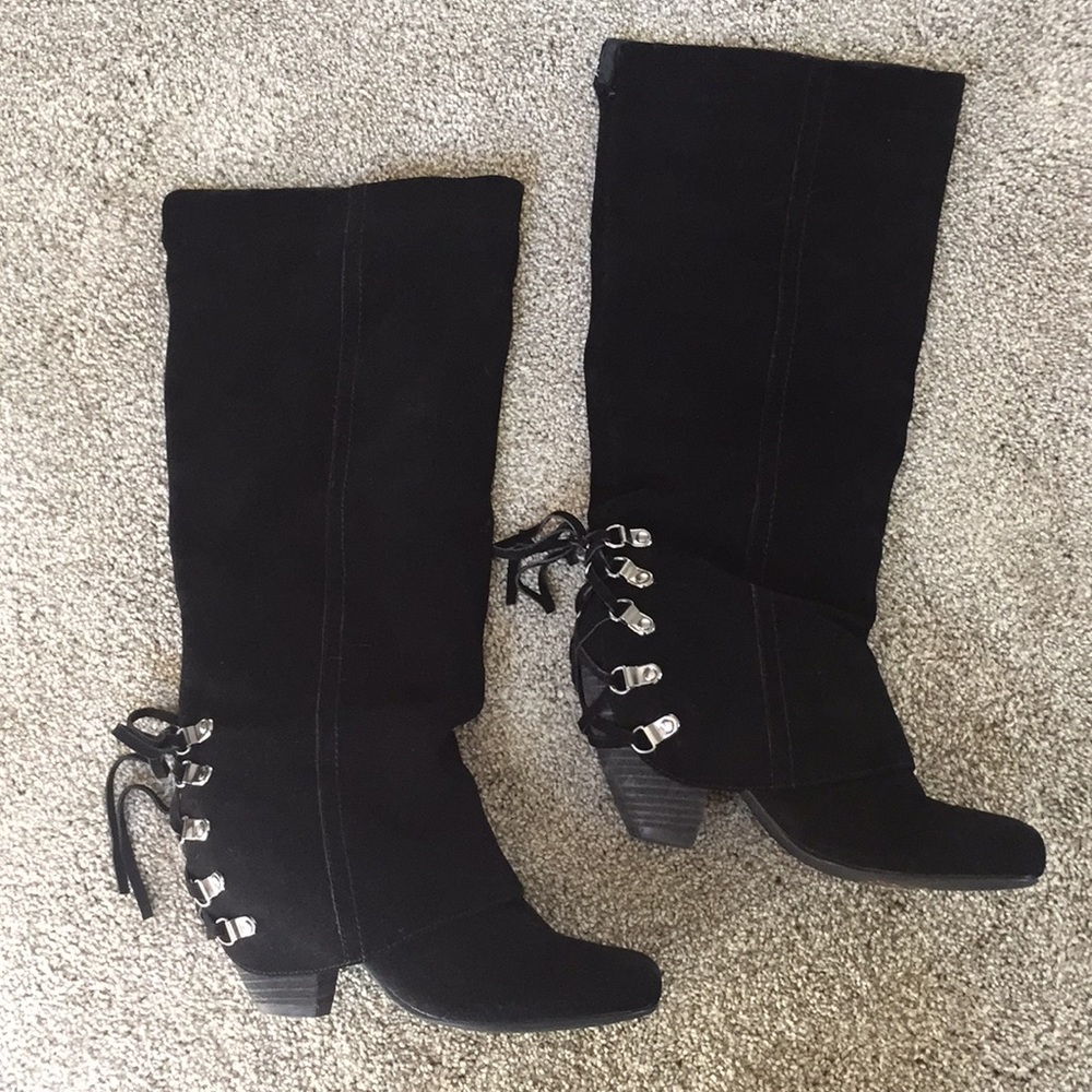 Naughty Monkey Black Leather Boots